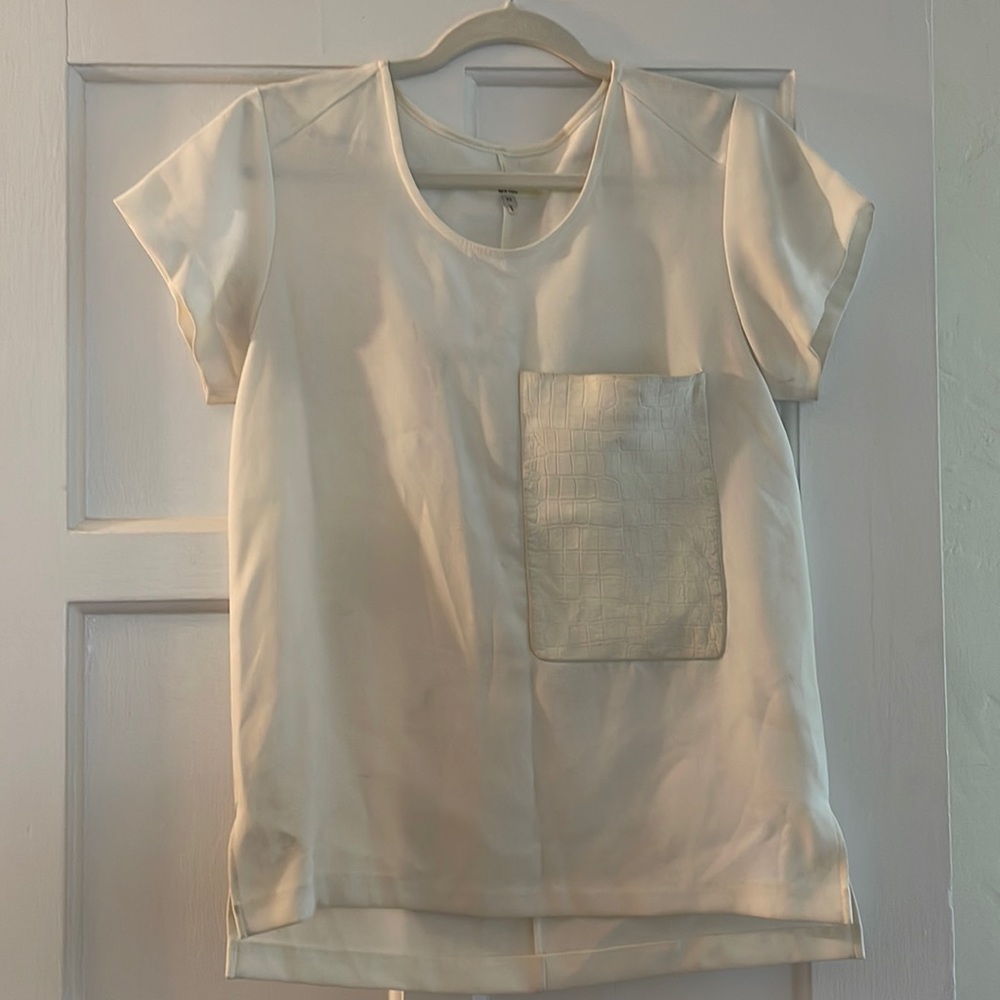 Rag & Bone lamb leather pocket tee